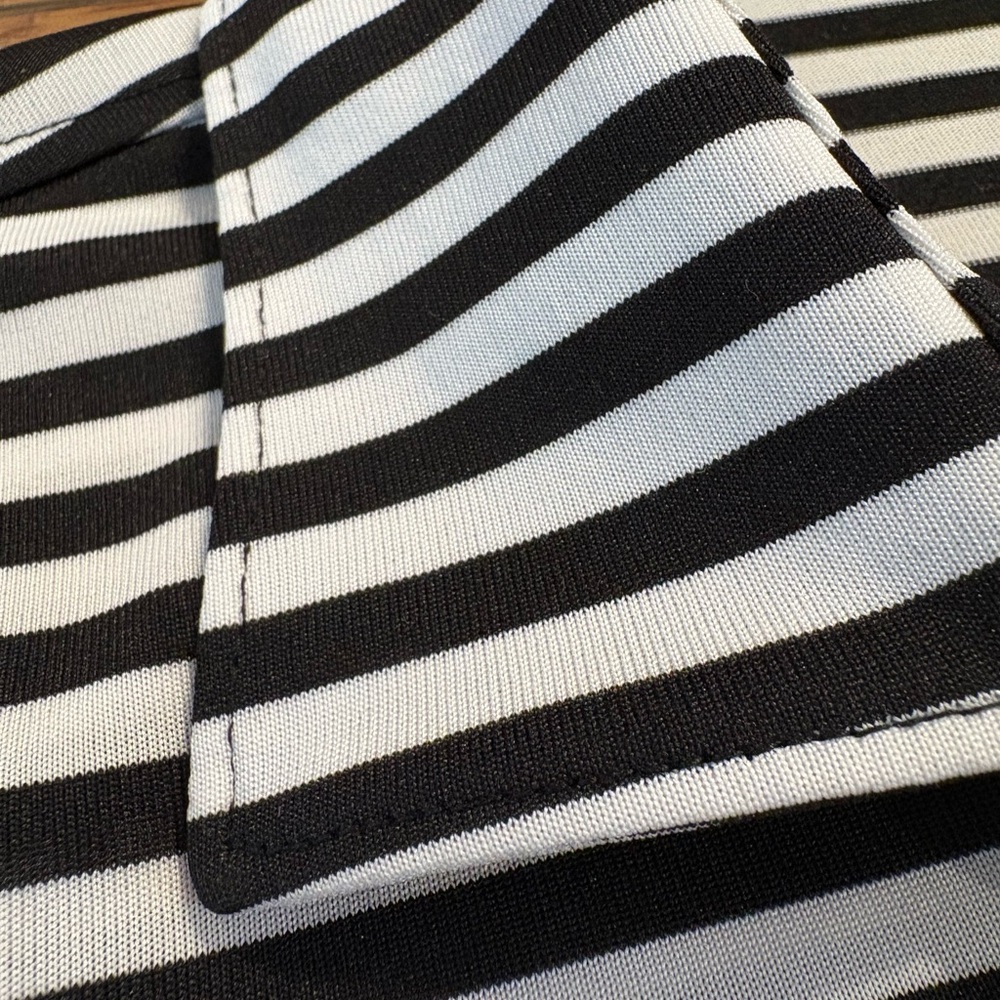 Peter Millar Summer Comfort Black & White Striped Polo - Size M - Performance - Picture 3 of 6